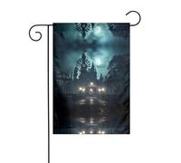 WZYCWB Bandiere da giardino con il fantasma nella notte, 30,5 x 45,7 cm, bandiere decorative da appendere