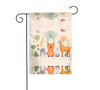 WZYCWB Bandiere da giardino con molti simpatici animali dei cartoni animati - 30,5 x 45,7 cm, bandiere decorative da giardino da appendere