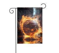 WZYCWB Bandiere da giardino con pallacanestro sul fuoco e fiamme d'acqua, 30,5 x 45,7 cm, bandiere decorative da appendere per giardino