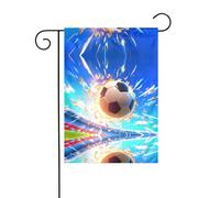 WZYCWB Bandiere da giardino con pallone da calcio volante, 30,5 x 45,7 cm, bandiere decorative da appendere