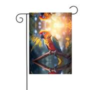 WZYCWB Bandiere da giardino con pappagallo su un ramo - 30,5 x 45,7 cm, bandiere decorative da appendere da giardino
