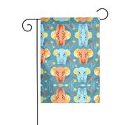 WZYCWB Bandiere da giardino con piccolo elefante in fiore, 30,5 x 45,7 cm, bandiere decorative da appendere