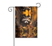 WZYCWB Bandiere da giardino con procione nerd, 30,5 x 45,7 cm, bandiere decorative da appendere