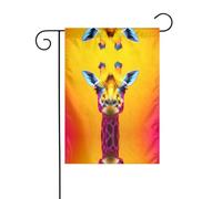 WZYCWB Bandiere da giardino con testa di giraffa al neon, 30,5 x 45,7 cm, bandiere decorative da appendere