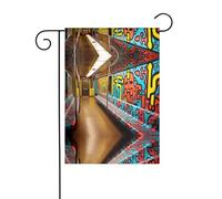 WZYCWB Bandiere da giardino dipinte della metropolitana - 30,5 x 45,7 cm, bandiere decorative da appendere