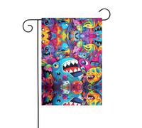 WZYCWB Bandiere decorative da giardino stampate con animali strani, piccole bandiere impermeabili per esterni, decorazione per atmosfera festiva