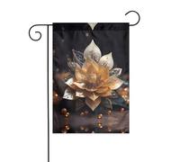 WZYCWB Bandiere decorative da giardino stampate con delicato fiore di loto bianco, piccole bandiere impermeabili per esterni, decorazione per atmosfera festiva