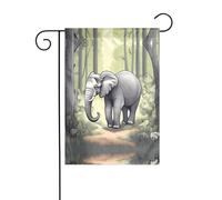 WZYCWB Bandiere decorative da giardino stampate con elefante che cammina, piccole bandiere impermeabili per esterni, decorazione per atmosfera festiva