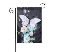 WZYCWB Bandiere decorative da giardino stampate con farfalla bianca, piccole bandiere impermeabili per esterni, decorazione per atmosfera festiva