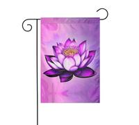 WZYCWB Bandiere decorative da giardino stampate con loto viola, piccole bandiere impermeabili per esterni, decorazione per atmosfera festiva