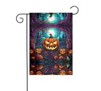 WZYCWB Bandiere decorative da giardino stampate con zucca terrore, piccole bandiere impermeabili per esterni, decorazione per atmosfera festiva