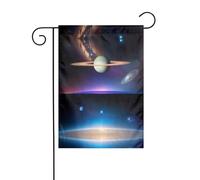 WZYCWB Bandiere decorative da giardino stampate Cosmic Saturn, piccole bandiere impermeabili per esterni, decorazione per atmosfera festiva