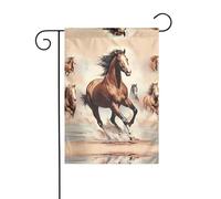 WZYCWB Bandierine da giardino con cavallo rampante marrone, 30,5 x 45,7 cm, bandiere decorative da appendere
