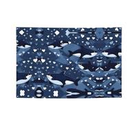 WZYCWB Banner per feste con motivo balena killer blu, 119,4 x 180,3 cm, adatto per Halloween, Natale, feste, riunioni, ecc.