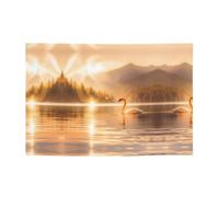 WZYCWB Banner per feste stampato con cigno nel lago, 119,4 x 180,3 cm, perfetto per compleanni, vacanze, lauree e anniversari.