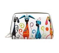 WZYCWB Beauty case da donna in pelle stampata con cuccioli che dormono - elegante e morbido, durevole, Cane magro, Taglia unica