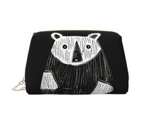 WZYCWB Beauty case da donna in pelle stampata con cuccioli che dormono - elegante e morbido, durevole, Schizzo di Orso, Taglia unica