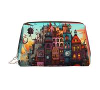 WZYCWB Beauty case in pelle con motivo a casa; perfetto per portare a mano o organizzare la casa, Casa, Taglia unica