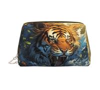 WZYCWB Beauty case in pelle con motivo a casa; perfetto per portare a mano o organizzare la casa, Tigre sibilante, Taglia unica