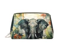 WZYCWB Beauty case in pelle con motivo a insetti, perfetta per il trasporto o l'organizzazione della casa, Elefante stile inchiostro, Taglia unica