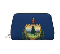 WZYCWB Beauty case in pelle con motivo cane su erba, perfetto per il trasporto o l'organizzazione della casa, Bandiera dello stato del Vermont, Taglia unica