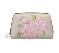 WZYCWB Beauty case in pelle con motivo cane su erba, perfetto per il trasporto o l'organizzazione della casa, Fiori di pesco divisi, Taglia unica