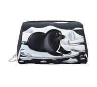 WZYCWB Beauty case in pelle con motivo gallina dorata a nido d'uccello, perfetta per il trasporto o l'organizzazione della casa, Sigilli sul ghiaccio, Taglia unica