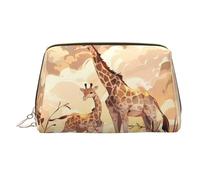 WZYCWB Beauty case in pelle con motivo giraffa madre e bambino, perfetta per portare a mano o organizzare la casa, Giraffa Madre e Bambino, Taglia unica