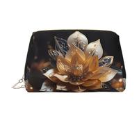WZYCWB Beauty case invernale in pelle con motivo Babbo Natale, perfetto per il trasporto o l'organizzazione della casa, Fiore di loto bianco delicato, Taglia unica