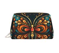 WZYCWB Beauty case vintage in pelle stampata con forme di cristallo, elegante e portatile, A forma di farfalla vintage, Taglia unica