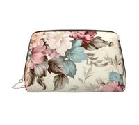 WZYCWB Beauty case vintage in pelle stampata con forme di cristallo, elegante e portatile, Flora vibrante, Taglia unica