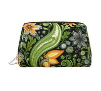 WZYCWB Beauty case vintage in pelle stampata con forme di cristallo, elegante e portatile, Motivo vegetativo, Taglia unica