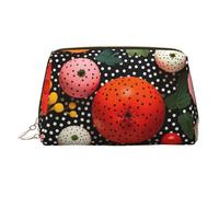 WZYCWB Beauty case vintage in pelle stampata con forme di cristallo, elegante e portatile, Pois Verdure, Taglia unica