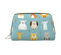 WZYCWB Beauty case vintage in pelle stampata con forme di cristallo, elegante e portatile, Vari Animali Cartoon, Taglia unica