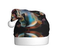 WZYCWB Bel cappello di Babbo Natale con motivo violoncello, cappello decorativo per Capodanno, adatto per adulti e bambini alle feste di Natale.