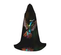WZYCWB Bel mantello con cappuccio stampato colibrì M perfetto per maghi e costumi da gioco di ruolo (S-L)