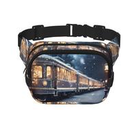 WZYCWB Bel marsupio sportivo con treno notturno innevato, borsa a tracolla alla moda e alla moda, piccola borsa da viaggio leggera