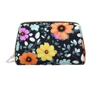 WZYCWB Bella borsa cosmetica in pelle colorata con tasche, borsa cosmetica portatile da viaggio, borsa cosmetica di grande capacità,