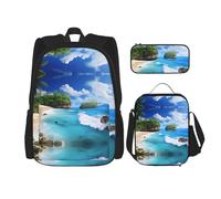 WZYCWB Bella borsa da spiaggia + astuccio + borsa per il pranzo zaino combinato adatto per il pendolarismo quotidiano