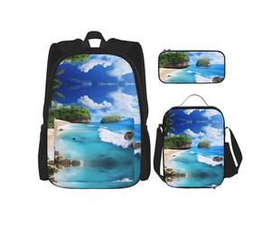 WZYCWB Bella borsa da spiaggia + astuccio + borsa per il pranzo zaino combinato adatto per il pendolarismo quotidiano