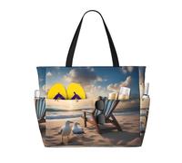 WZYCWB Bella borsa da viaggio stampata blu cielo e mare per nuoto e fitness/shopping al supermercato/vacanza al mare