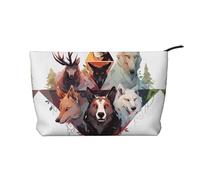 WZYCWB Bella borsa per cosmetici con stampa di cactus, perfetta per viaggi di lavoro e viaggi., Lupi e renne, Taglia unica