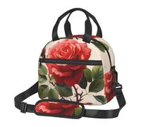 WZYCWB Bella borsa per il pranzo con rose, piccola borsa termica adatta per il pendolarismo può contenere un portapranzo