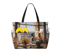 WZYCWB Bella piloni in lontananza Borsa da viaggio pieghevole da spiaggia, borsa da spiaggia di grande capacità con cerniera, perfetta per borse della spesa, piscina, palestra, shopping da viaggio,