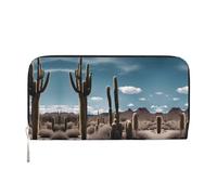 WZYCWB Bella pochette in pelle di cactus portafogli con cerniera e porta carte sono perfetti per i viaggi o l'uso quotidiano, Bellissimo cactus, One Size