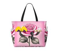WZYCWB Bella rosa rosa stampato spiaggia borsa da viaggio per nuoto e fitness/supermercato shopping/vacanza al mare