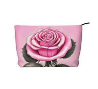 WZYCWB Bella rosa rosa velluto a coste borsa cosmetica borsa da donna portatile con cerniera, adatta per viaggi e conservazione quotidiana, cosmetici