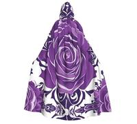 WZYCWB Bella rosa viola stampata mantello con cappuccio - Perfetto per feste di Halloween, spettacoli teatrali e servizi fotografici.