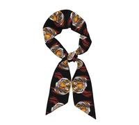 WZYCWB Bella sciarpa di seta stampata testa di tigre 120x8 cm, scialle leggero, morbido e caldo