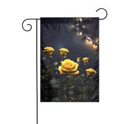 WZYCWB Belle rose gialle bandiere decorative da giardino stampate, piccole bandiere impermeabili per esterni, decorazione per atmosfera festosa